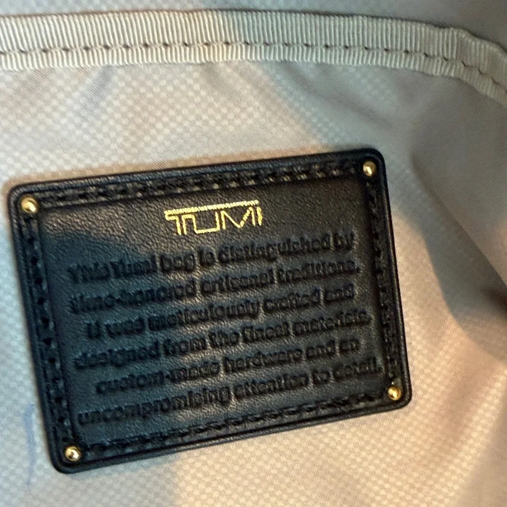 Tumi Black Nylon Duffel with Gold Accents